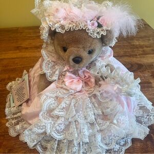 Elegant Pink Lace Teddy Bear